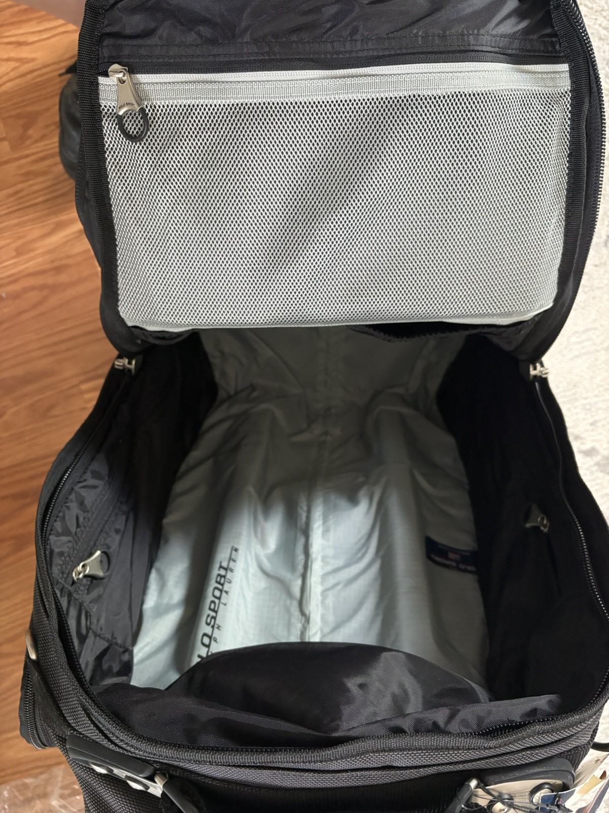 NEW Polo Sport Ralph Lauren Rolling Backpack Wheeled Carry On Travel Bag Black