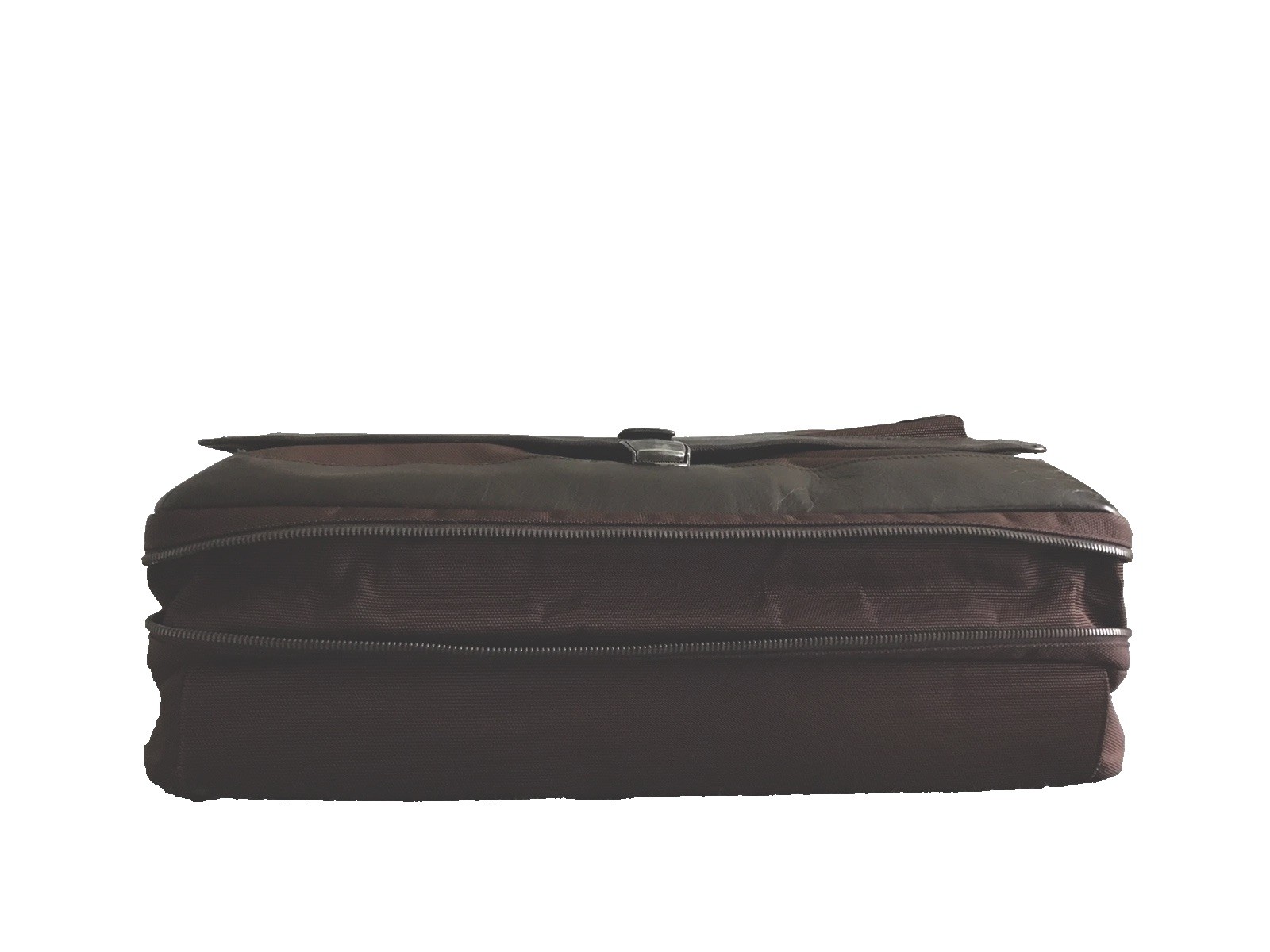 Piquadro Laptop Messenger Bag Brown Leather Fabric DZ8344 Expandable 16x12x5
