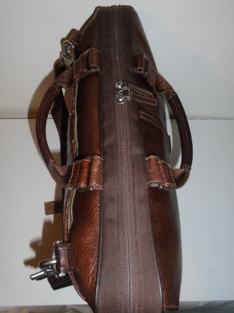 BOCONI TAYLOR TUMBLED X-BODY MESSENGER ALLEATHER LAPTOP SATCHEL $388 RETL.