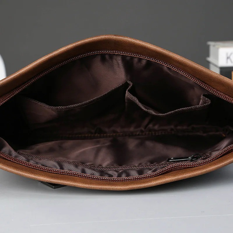 Men’s Clutch Business Bag Handbag Envelope Bag Leather Quality Wrist Wallets