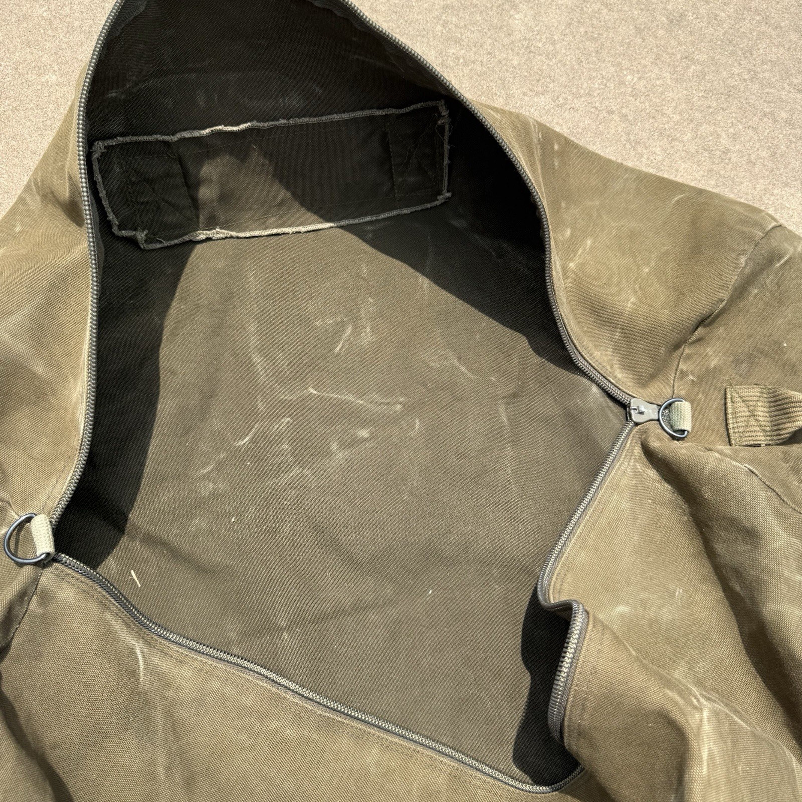Large Duffle Bag Heavy Duty Cotton Canvas Military Army 36” 3 Handles Distressed