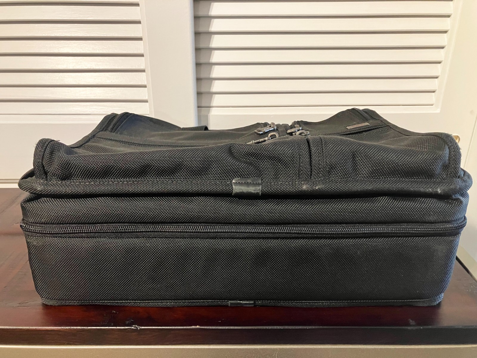 TUMI Alpha Black Ballistic expandable Laptop Business Briefcase 26041D4