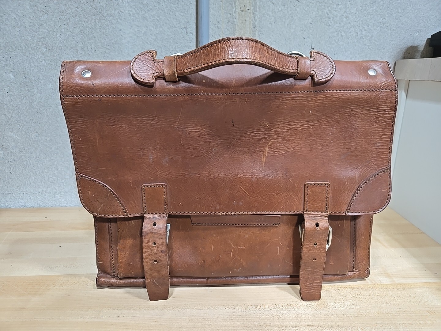 European Natural Leather Bags Messenger Business Travel (No Strap, 1 Buckle) VTG
