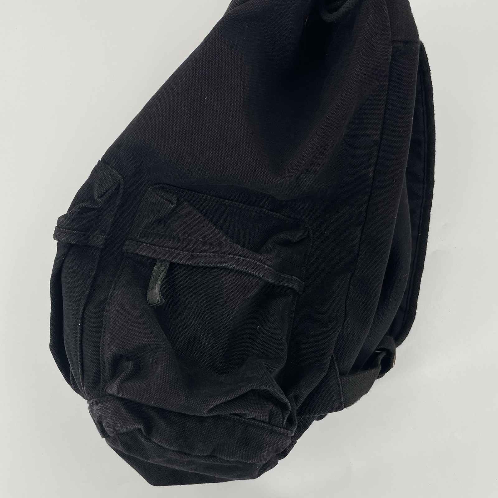 Gootium Black Thick Canvas Rucksack Backpack – Drawstring / Buckle Closure