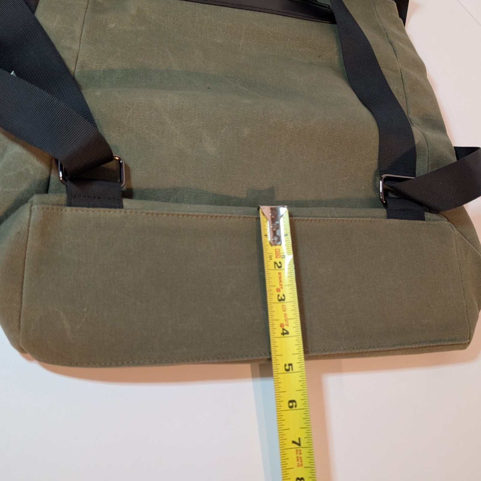 Express Rolltop Backpack Canvas Motorcycle Bicycle Messenger Bag, Green & Black
