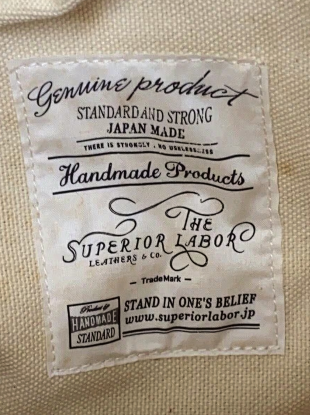 THE SUPERIOR LABOR Canvas Tote Bag Used 14in Wide 6.5in Gusset Casual Carry