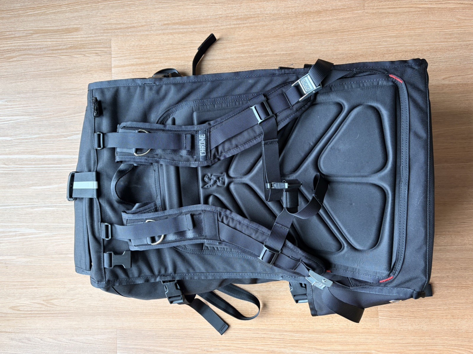 Chrome Industries Barrage Pro 80L Professional Messenger Backpack Black Roll Top
