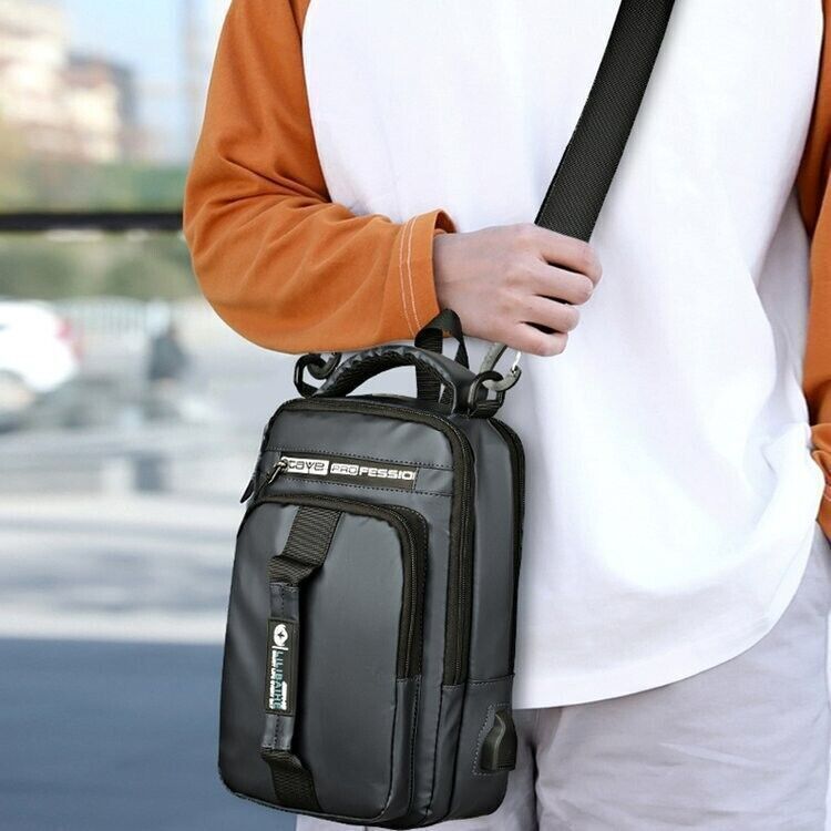 Anti-theft Chest Shoulder Messenger Backpack Men Sling Crossbody Bag USB Port US