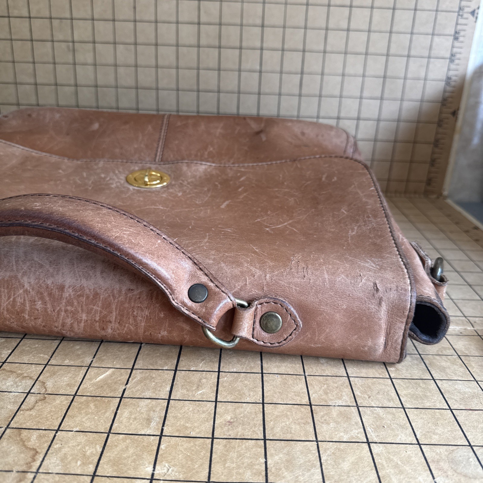 Buffalo Jackson Trading Co. Leather Laptop Messenger Briefcase Bag w/Strap