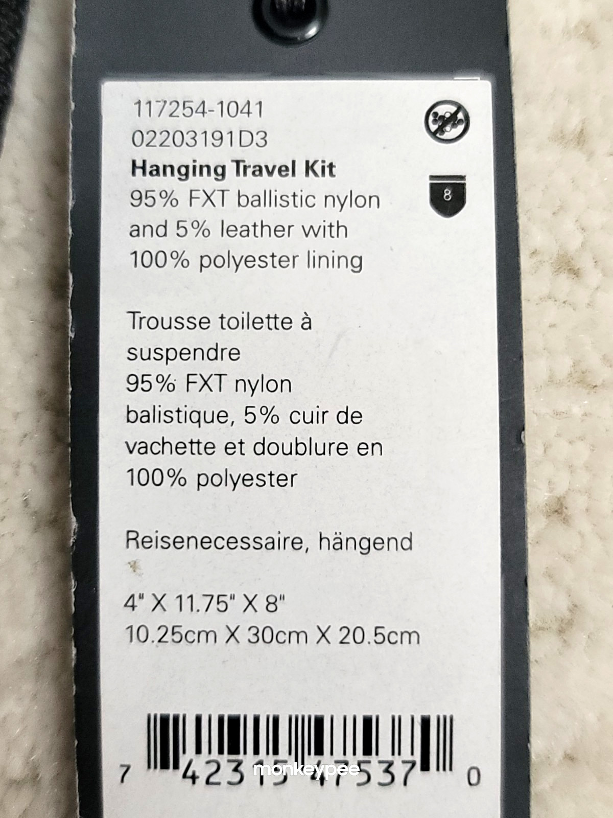 NWT TUMI ALPHA HANGING TRAVEL TOILETRY BAG KIT Black Ballistic Nylon 117254-1041