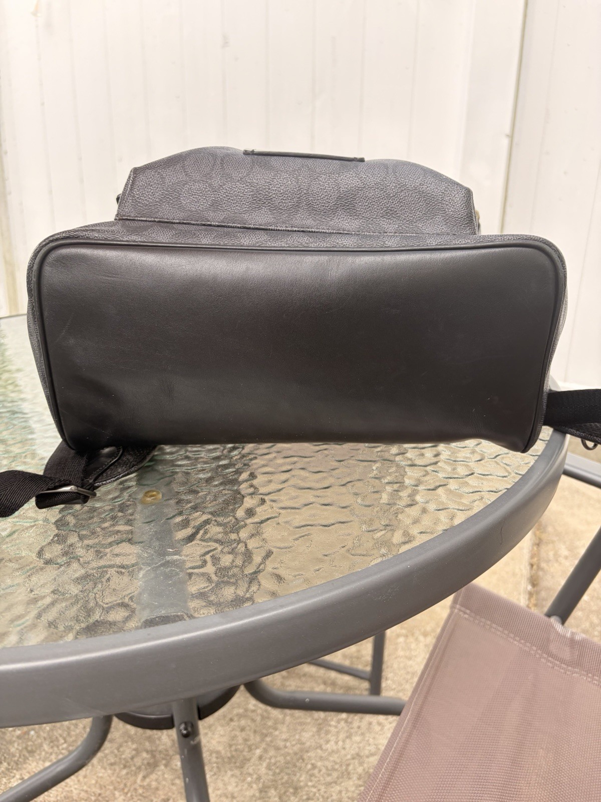 Coach Academy Backpack Charcoal Gray Signature Canvas Men’s Bag Good Condition
