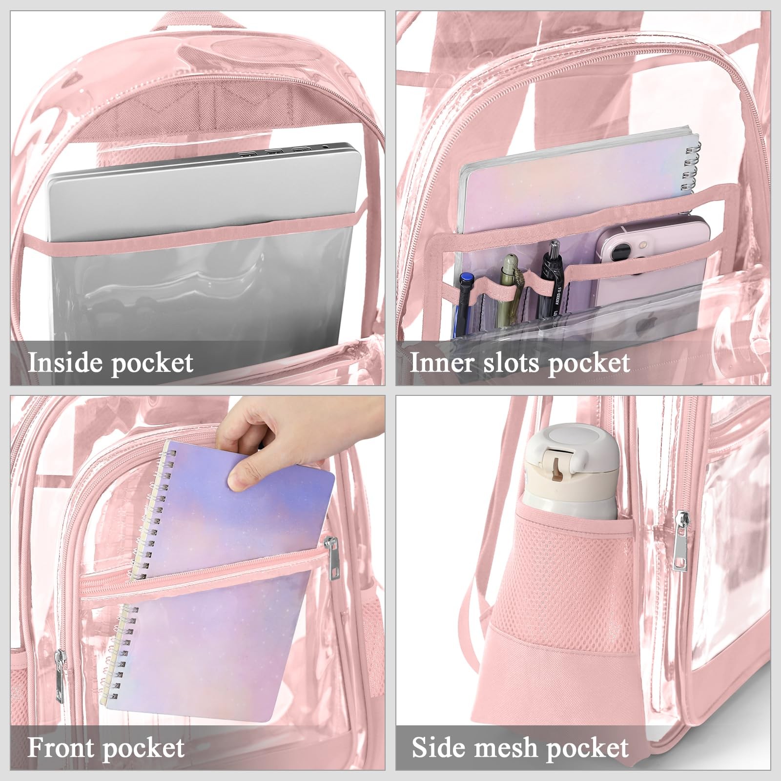 Clear Backpack Large Capacity 16.53×11.81×7.08in PVC Transparent for Concert