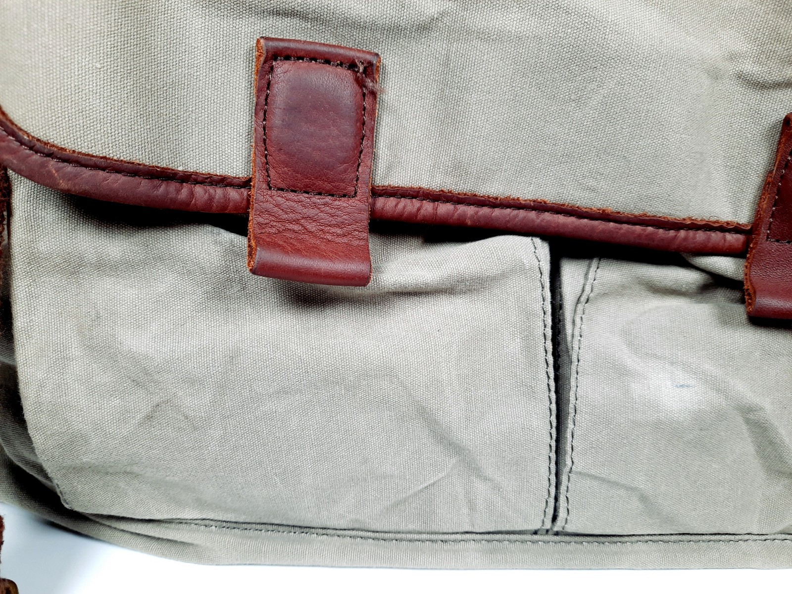 Duluth Trading Company Canvas Travel Duffle Bag 17″Wx14″Hx9″D/Olive Green