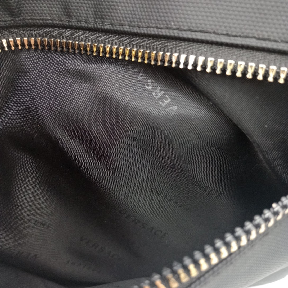 VERSACE Parfums Rider Backpack Shoulder Bag Black Fragerance Excellent Condition