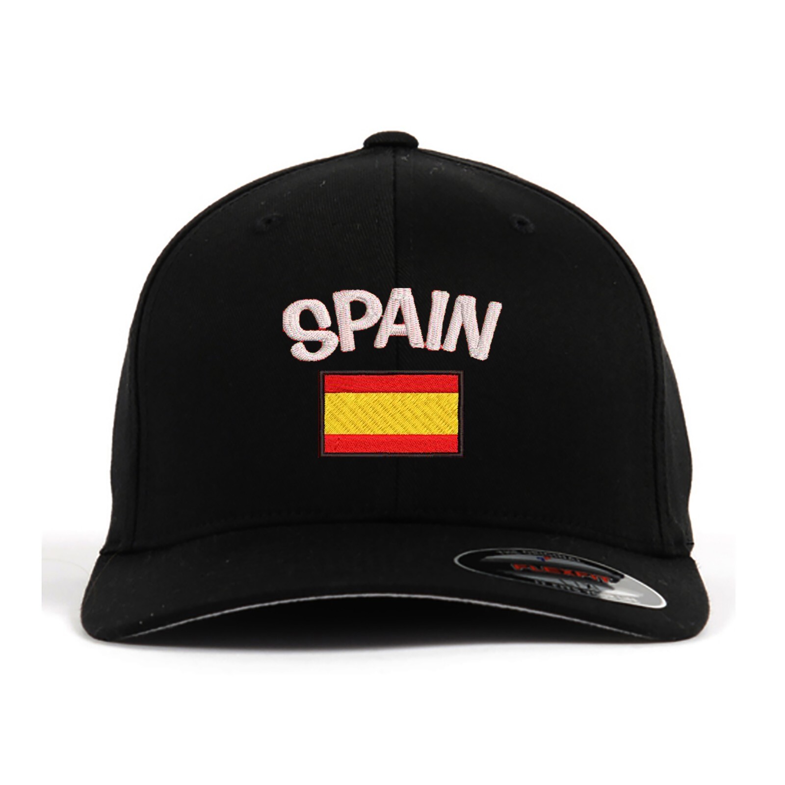 Spain flag embroidered flexfit flex fit baseball cap, National flag cap