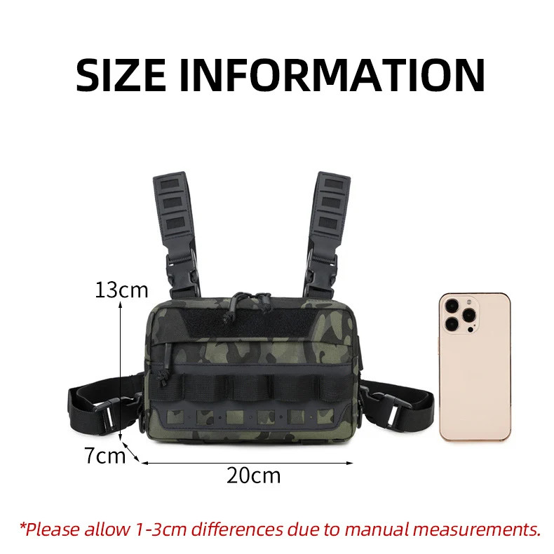 Tactical Men’s Chest Bag Fishing Vest Backpack Travel Molle Nylon Camping Climbi