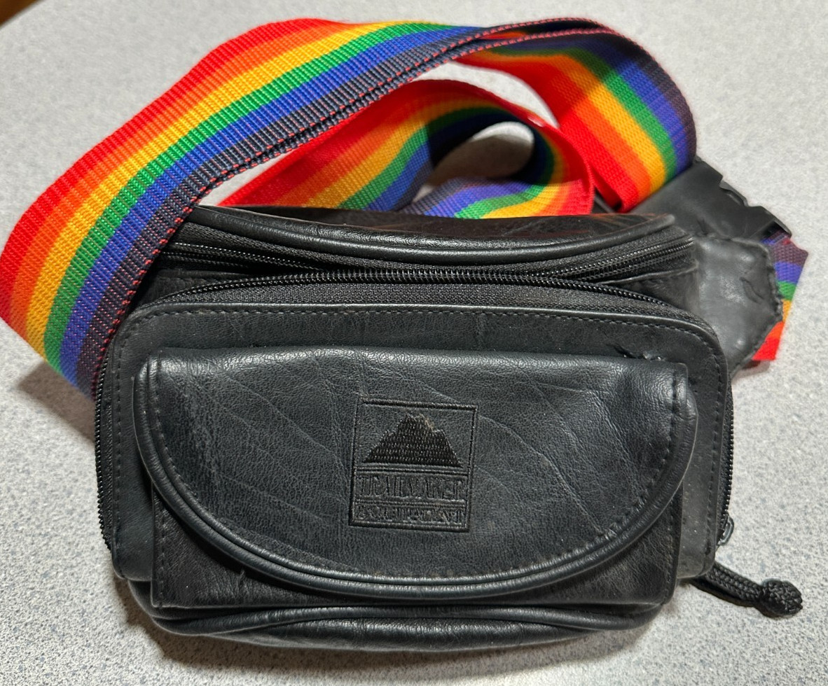 Trailmaker Fanny Pack Waist Bag Rainbow Faux Leather Pride LGBTQ NWOT