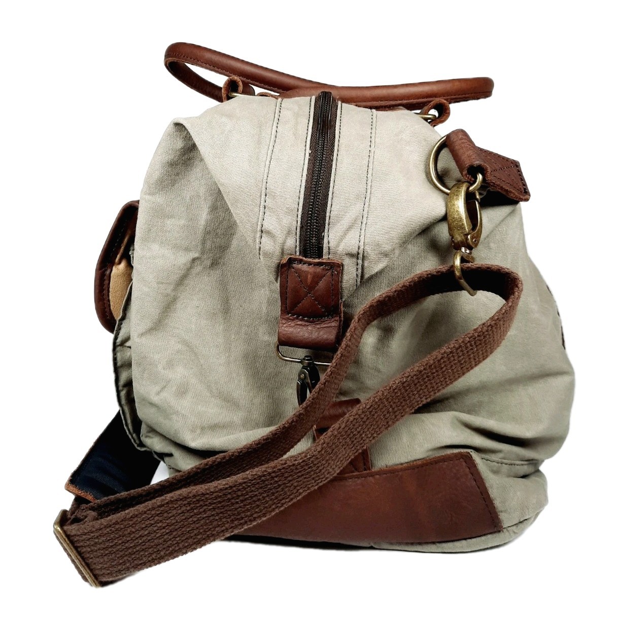 Duluth Trading Company Canvas Travel Duffle Bag 17″Wx14″Hx9″D/Olive Green