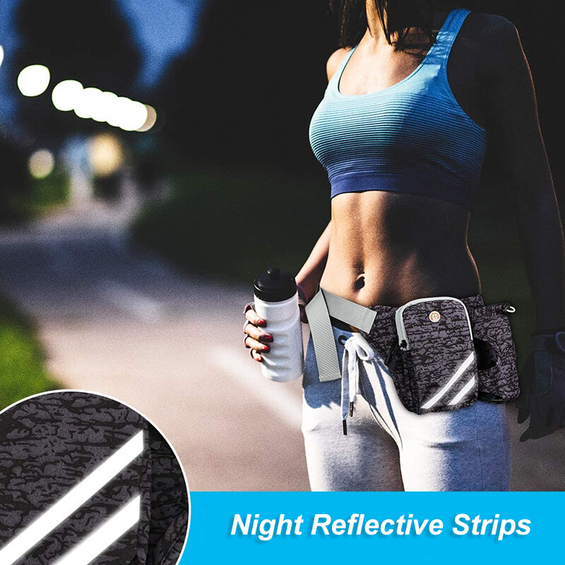 Men Women Climbing Waist Bag with Water Bottle Holder Fanny Pack Pouch Bum Bags