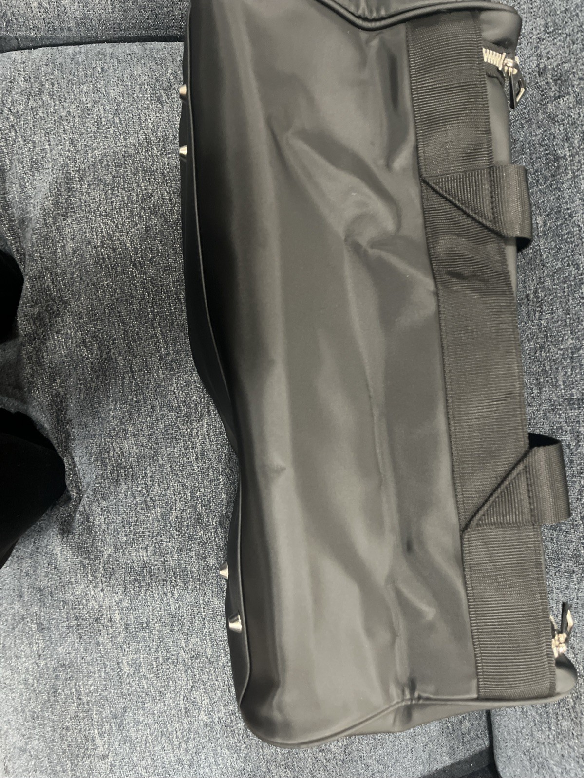 Versace Fragrances Black Duffle with Silver Tone Zipper Travel Overnight Gym Bag