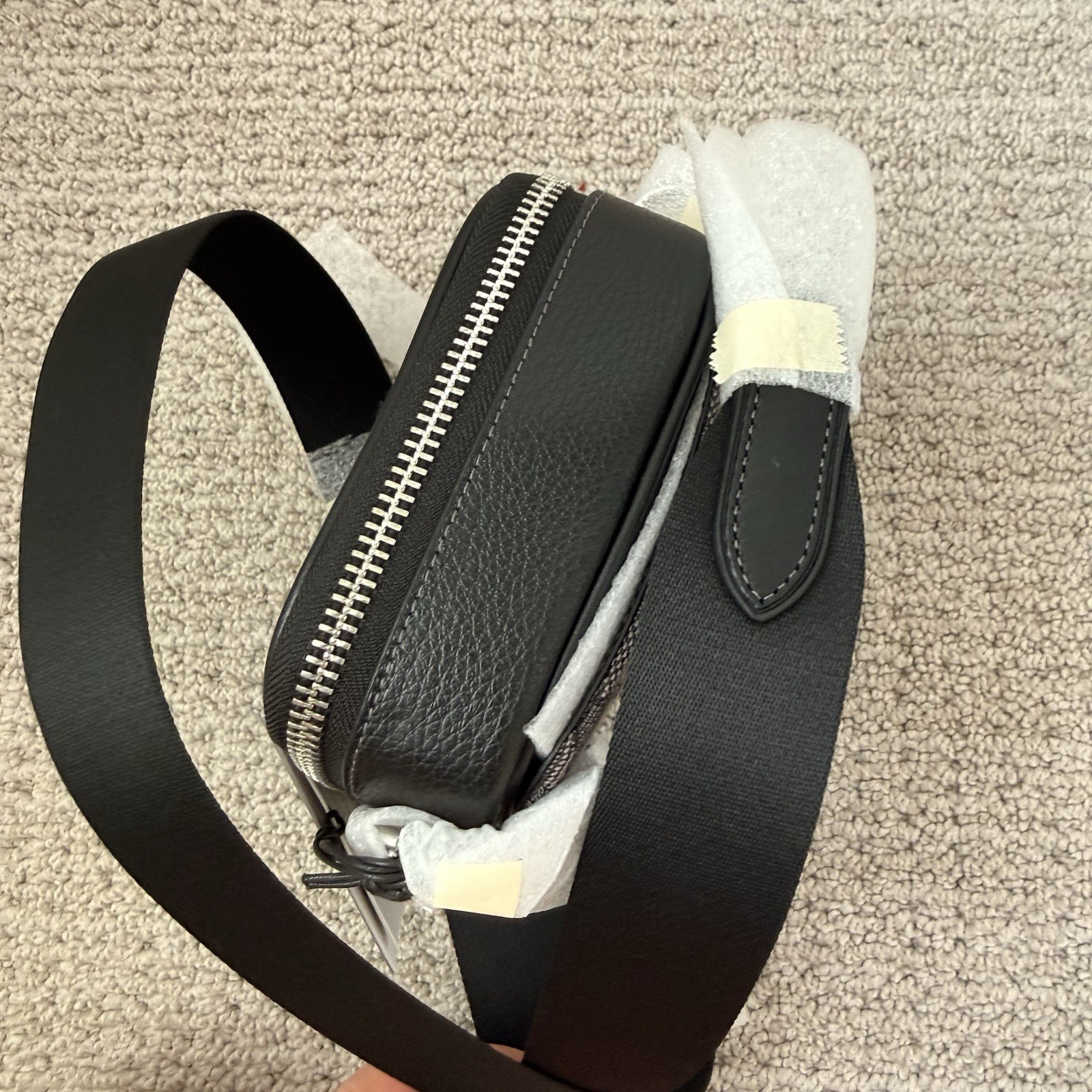 🖤🩶 100% AUTH COACH Stanton Crossbody Bag In Signature Jacquard Black CH097 NWT