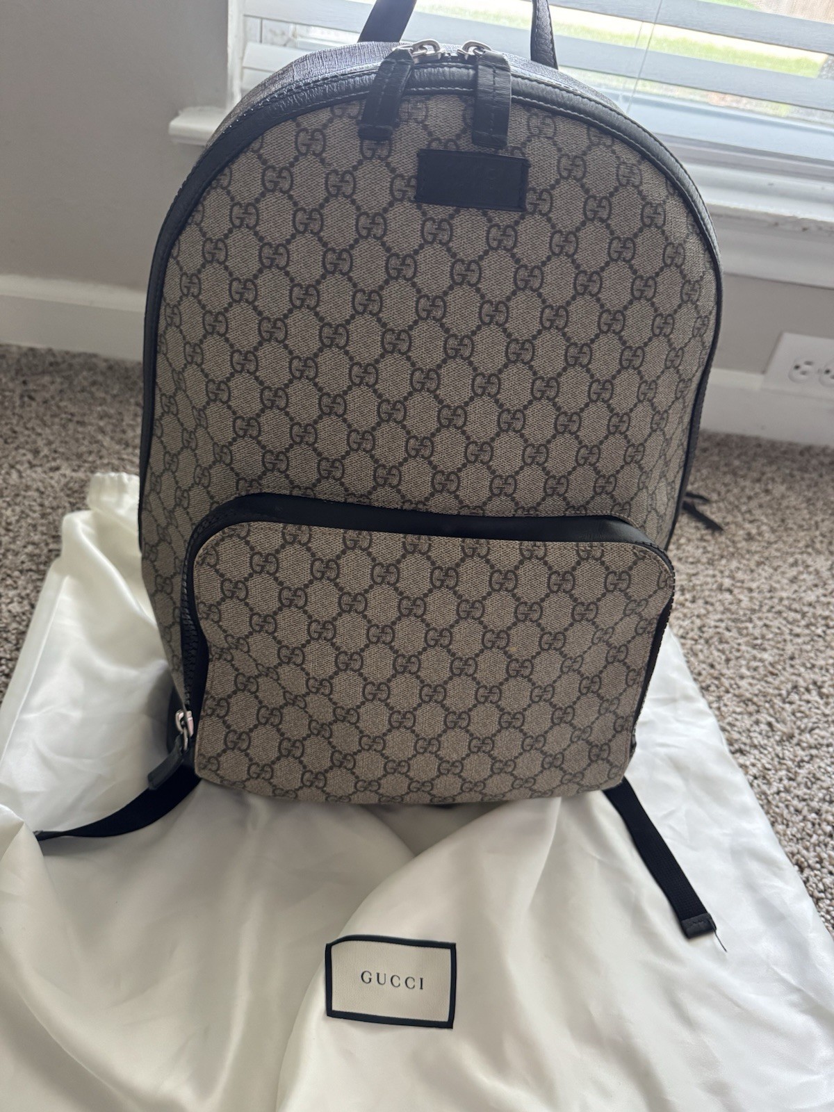 Gucci GG Supreme Canvas Backpack w/ Dust Bag