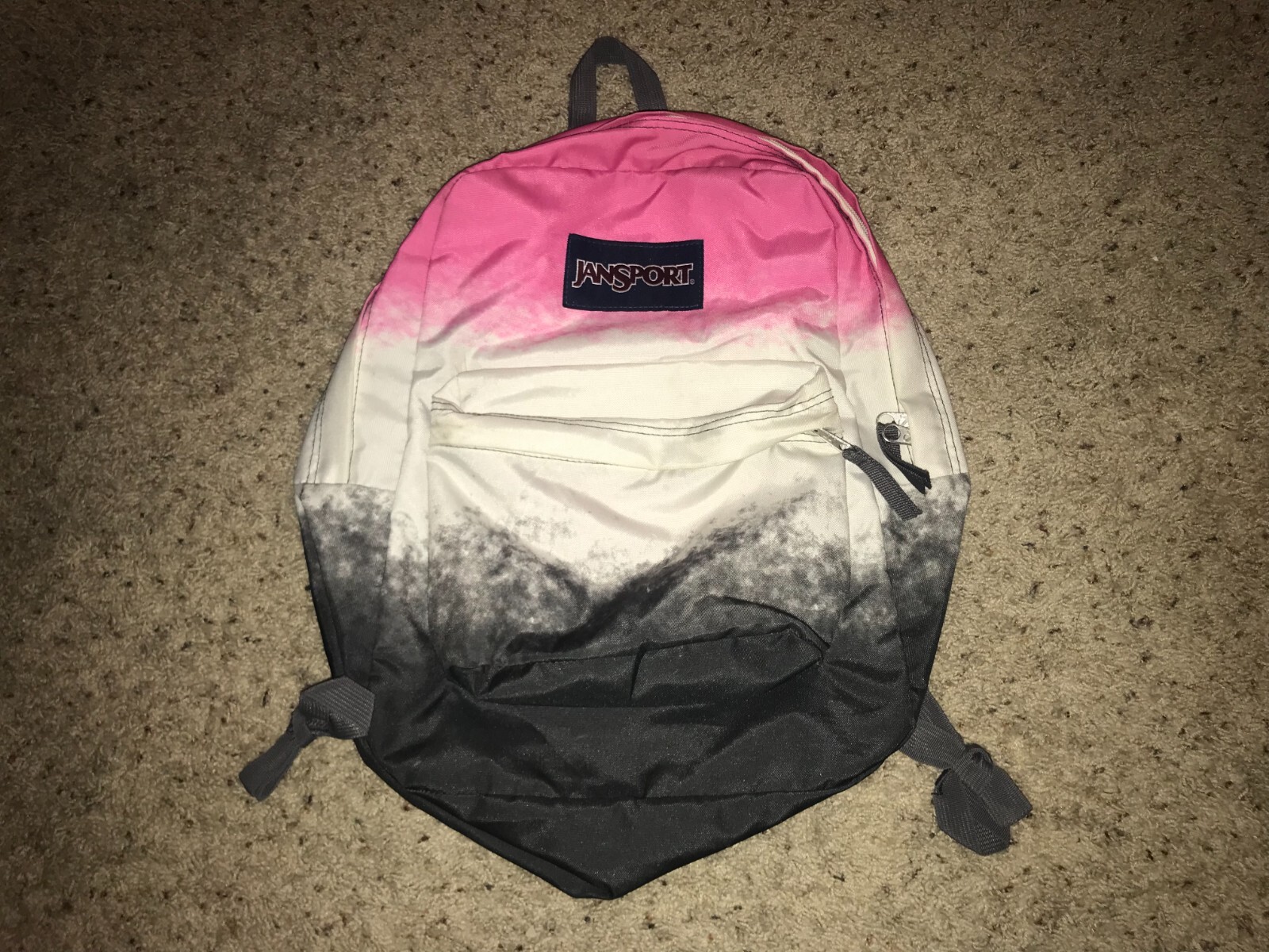 JanSport Black White and Pink Gradient Print Backpack Laptop Bag