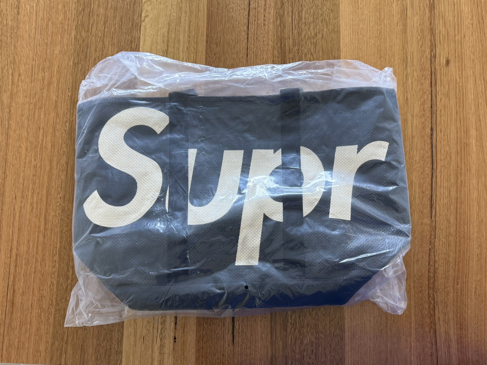 SS20 SUPREME RAFFIA TOTE BAG BLACK NEW BOX LOGO