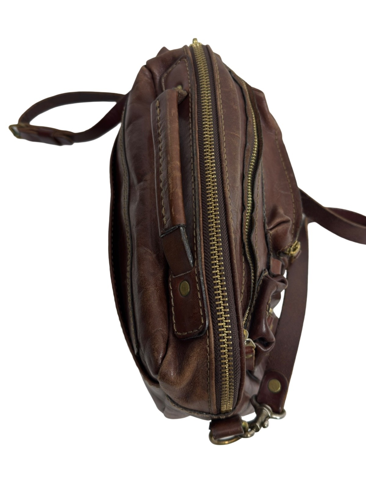 Herz Bag Leather Handmade 2way Multifunctional Shoulder Brown Unisex