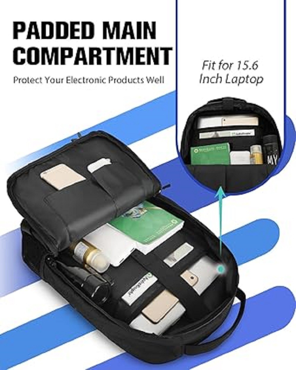 Skateboard Backpack, 15.6 Inch Laptop Backpack for Men Women, Sports Backpack wi