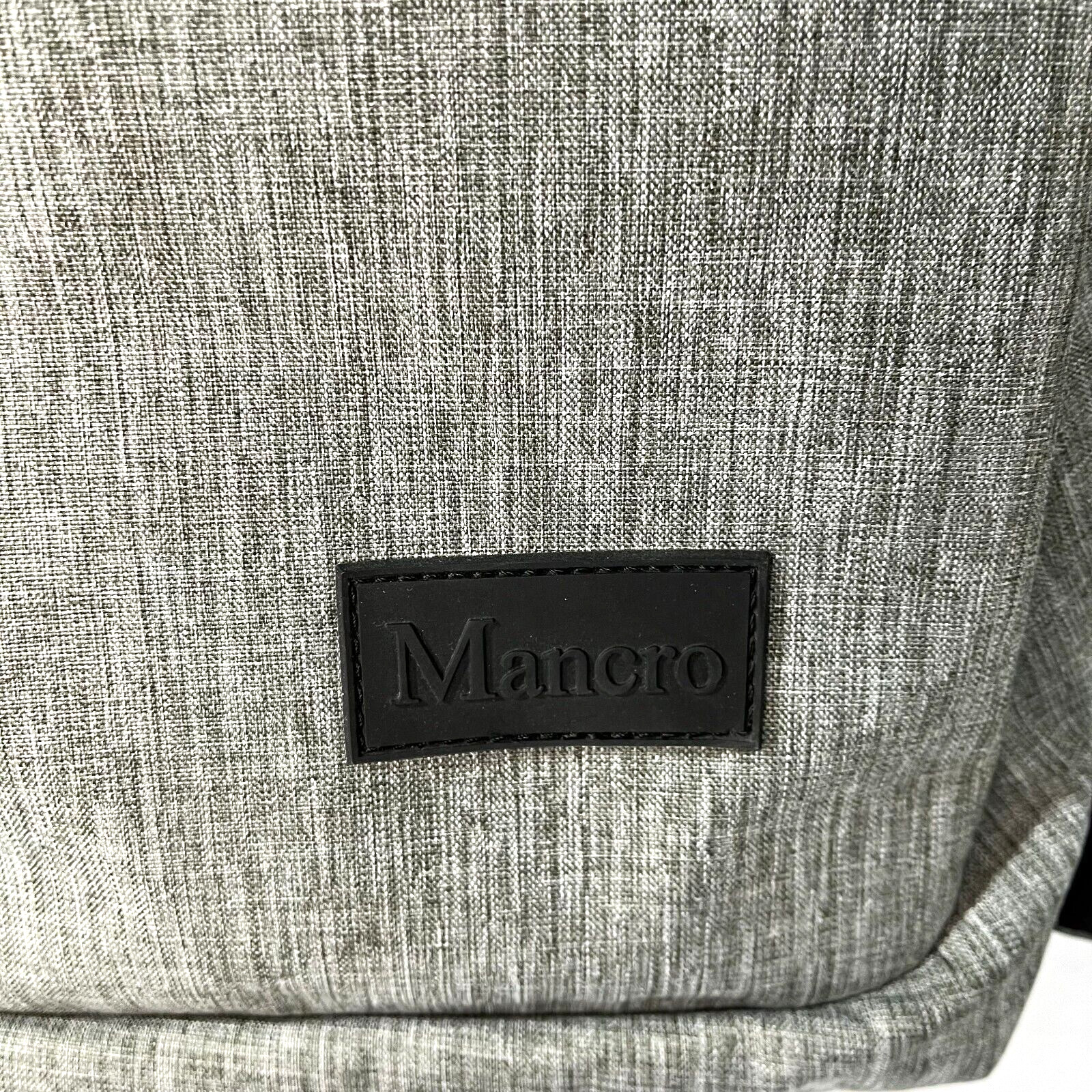 Mancro Gray Laptop Backpack Bag With USB Charging Port For Travel / Business