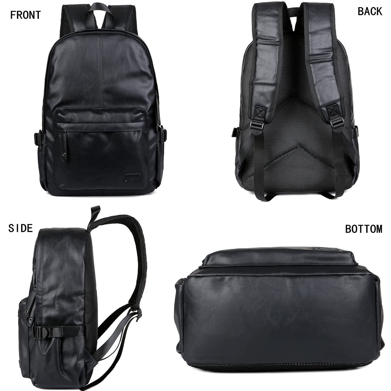 BAOSHA BP-08 Unisex PU Leather Computer Laptop Bag 15.6 inch College School