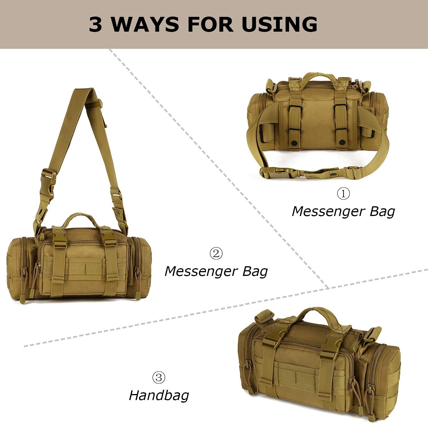 Military Tactical Fishing Camping Pouch Outdoor Waist Bag Climbing Shoulder Bags