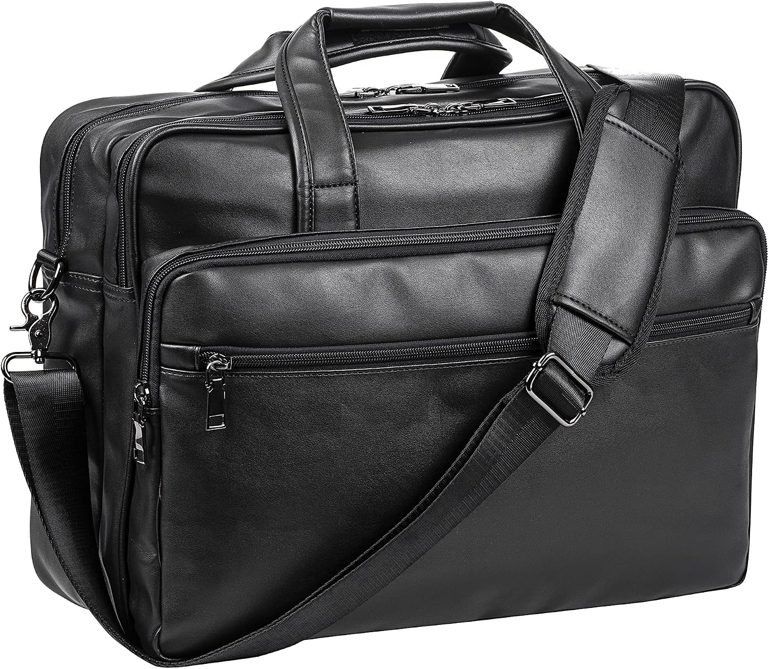 seyfocnia Leather Laptop Bag, Men’s 15.6 Inche 17.3 Inche Messenger Briefcase