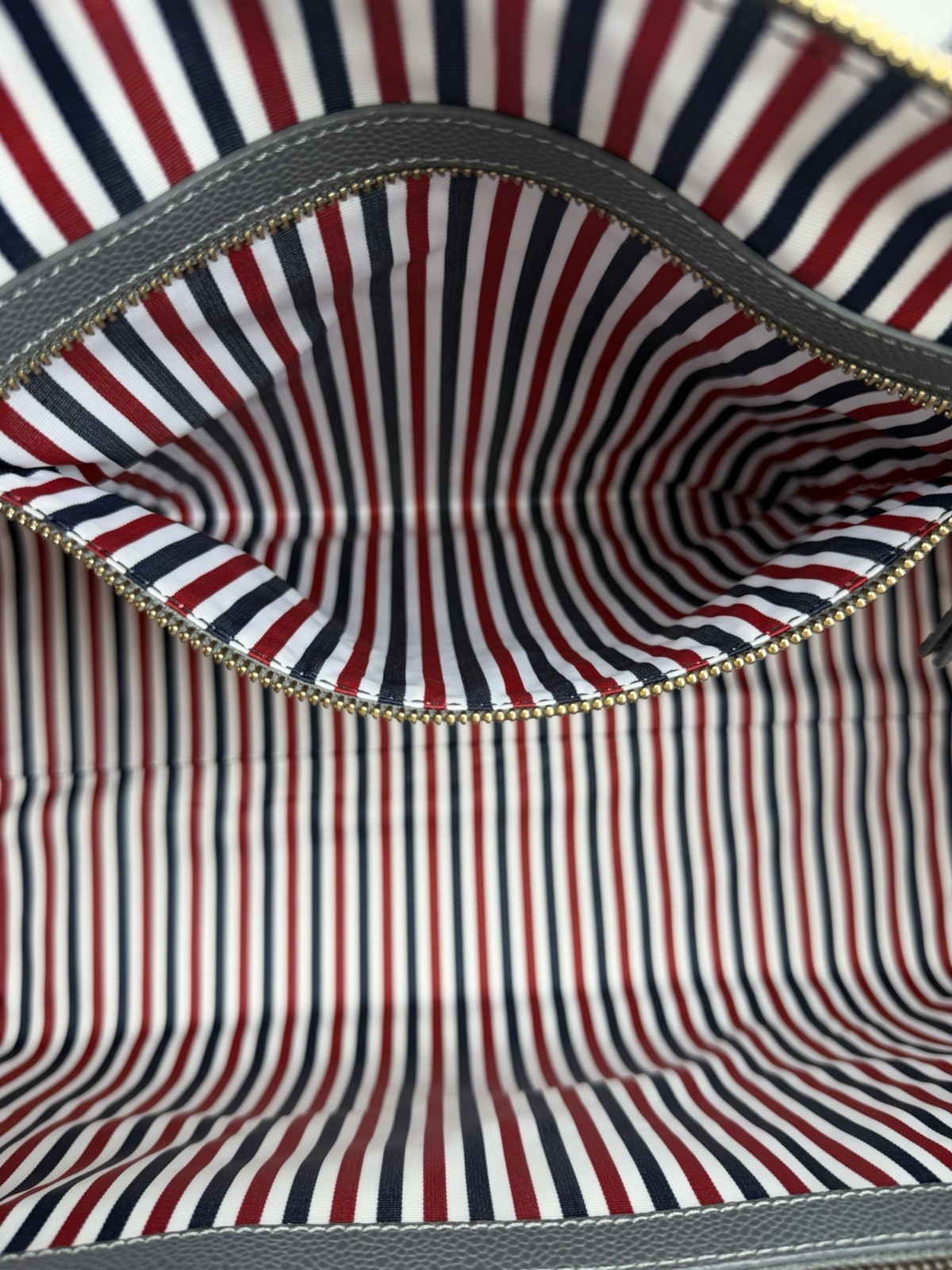 Thom Browne Tricolor Canvas Leather Medium Duffle Tote Bag NEW w/ Dust Bag