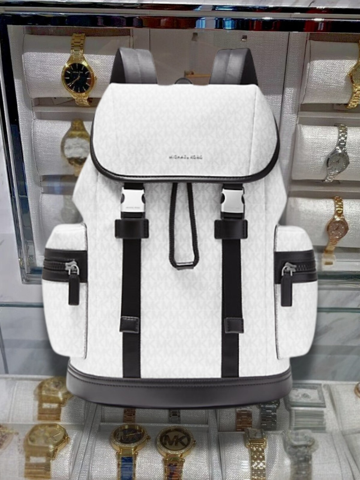 Michael Kors Cooper Men Women MK Signature Shoulder Travel Hiking Backpack Bag