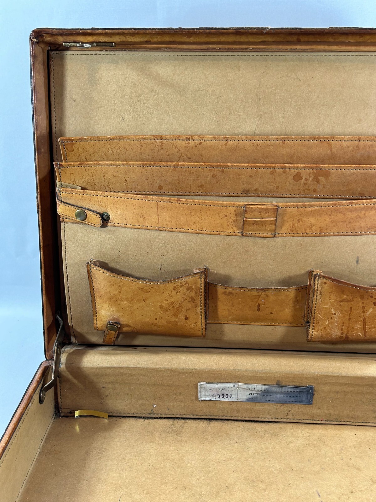 Hartmann Luggage Briefcase – Leather Hard Sided Case – 1980s – Brown