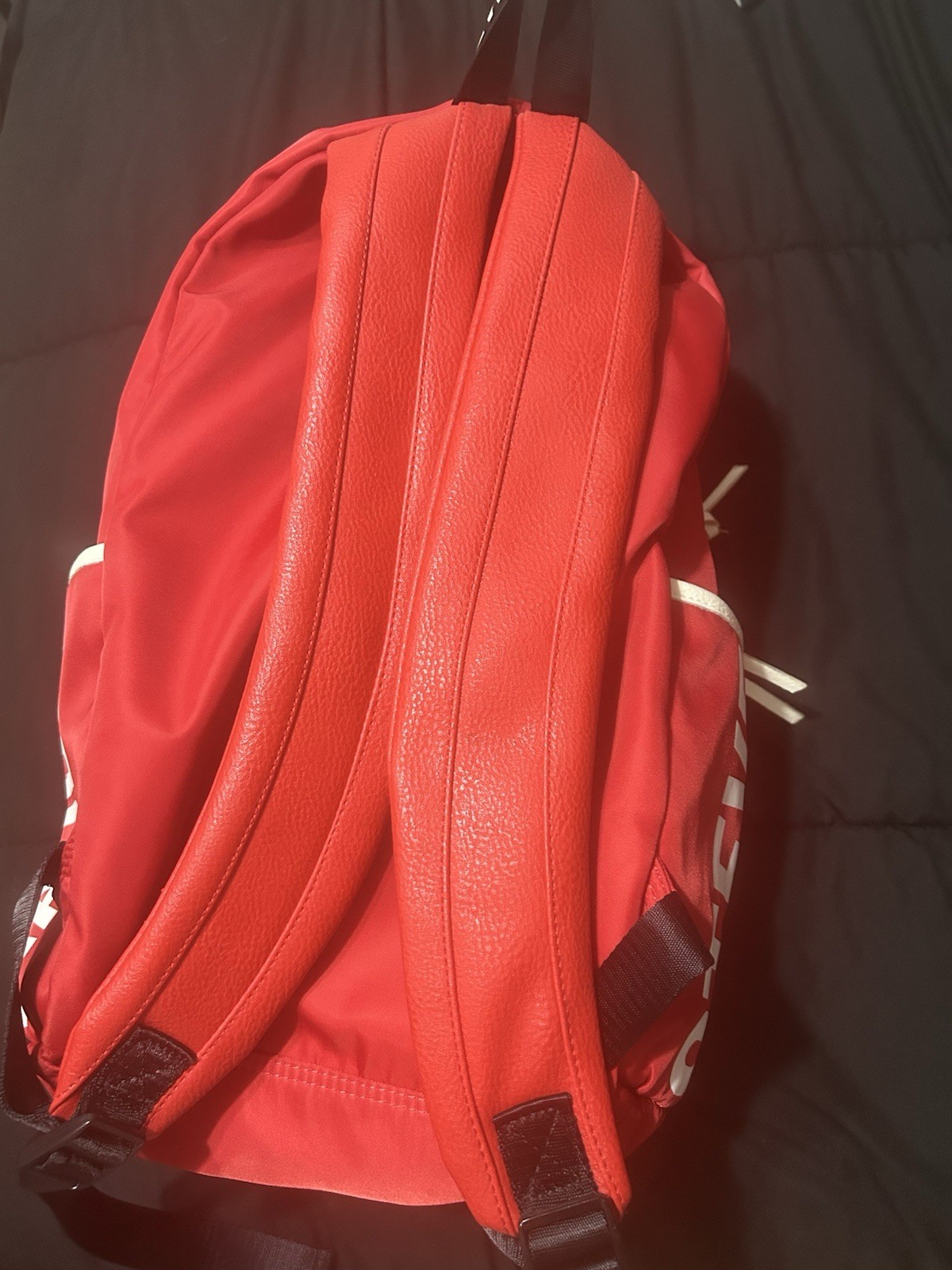 Steve Madden Red/White Medium Backpack, Zipper Closure, Adjustable Strap