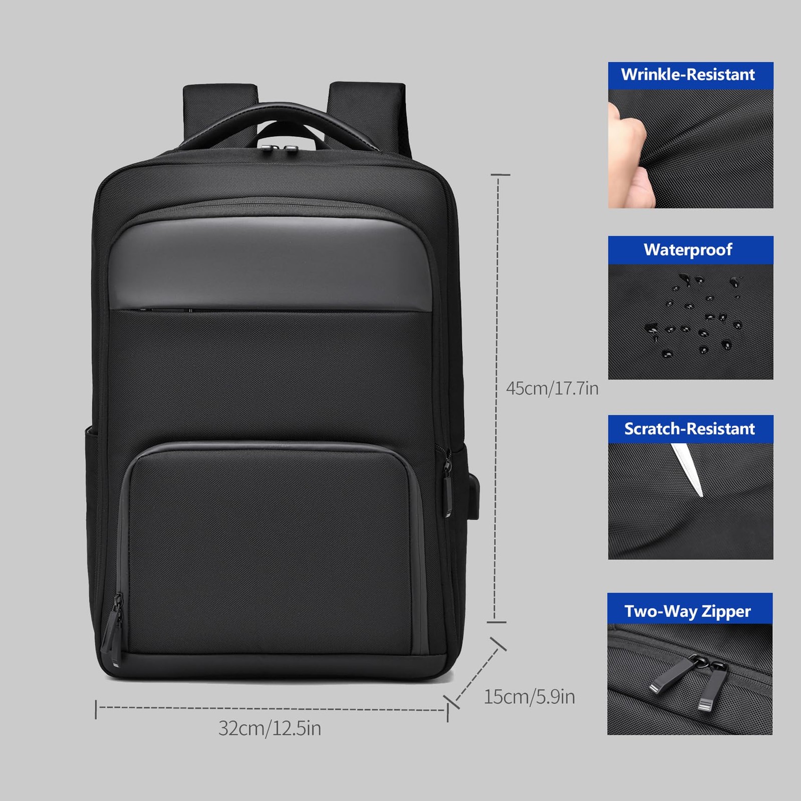 Travel Laptop Backpack for Men Expandable Business Backpack Fits 17-inch Lapt…