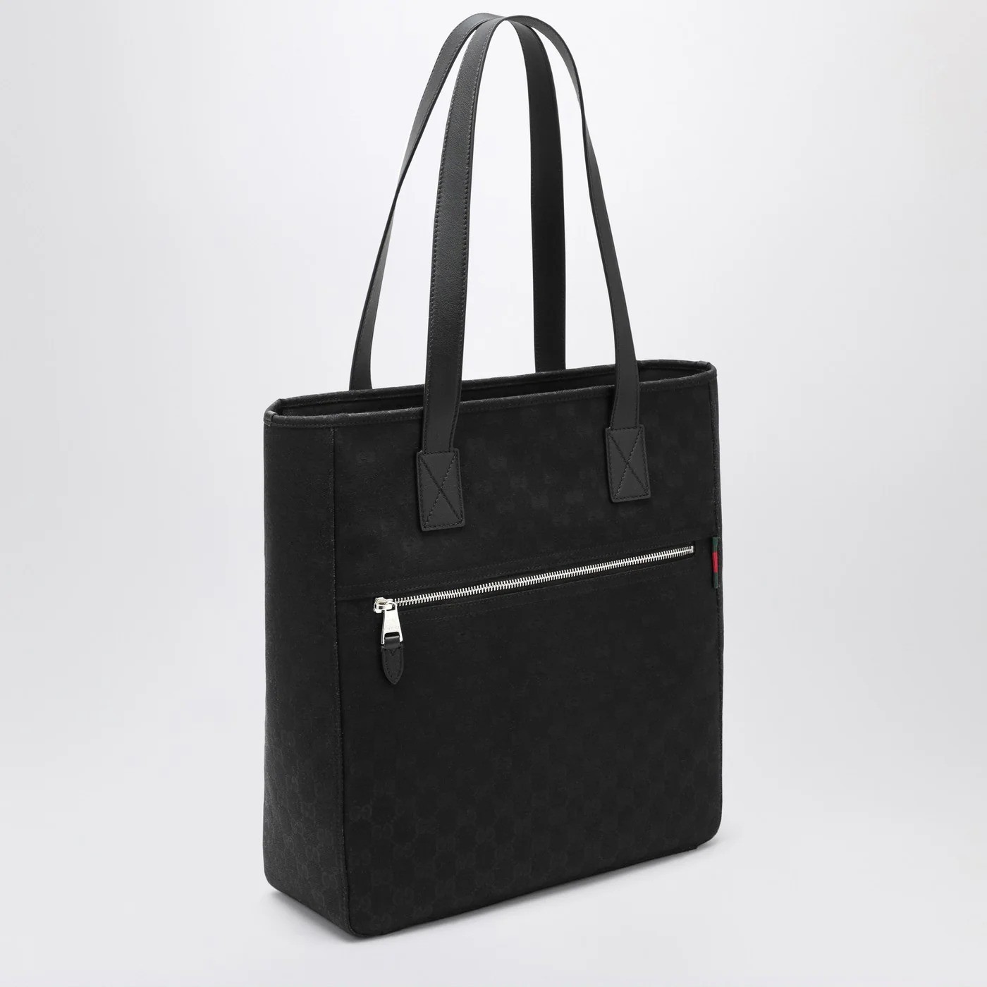 GUCCI GG black fabric shopping bag