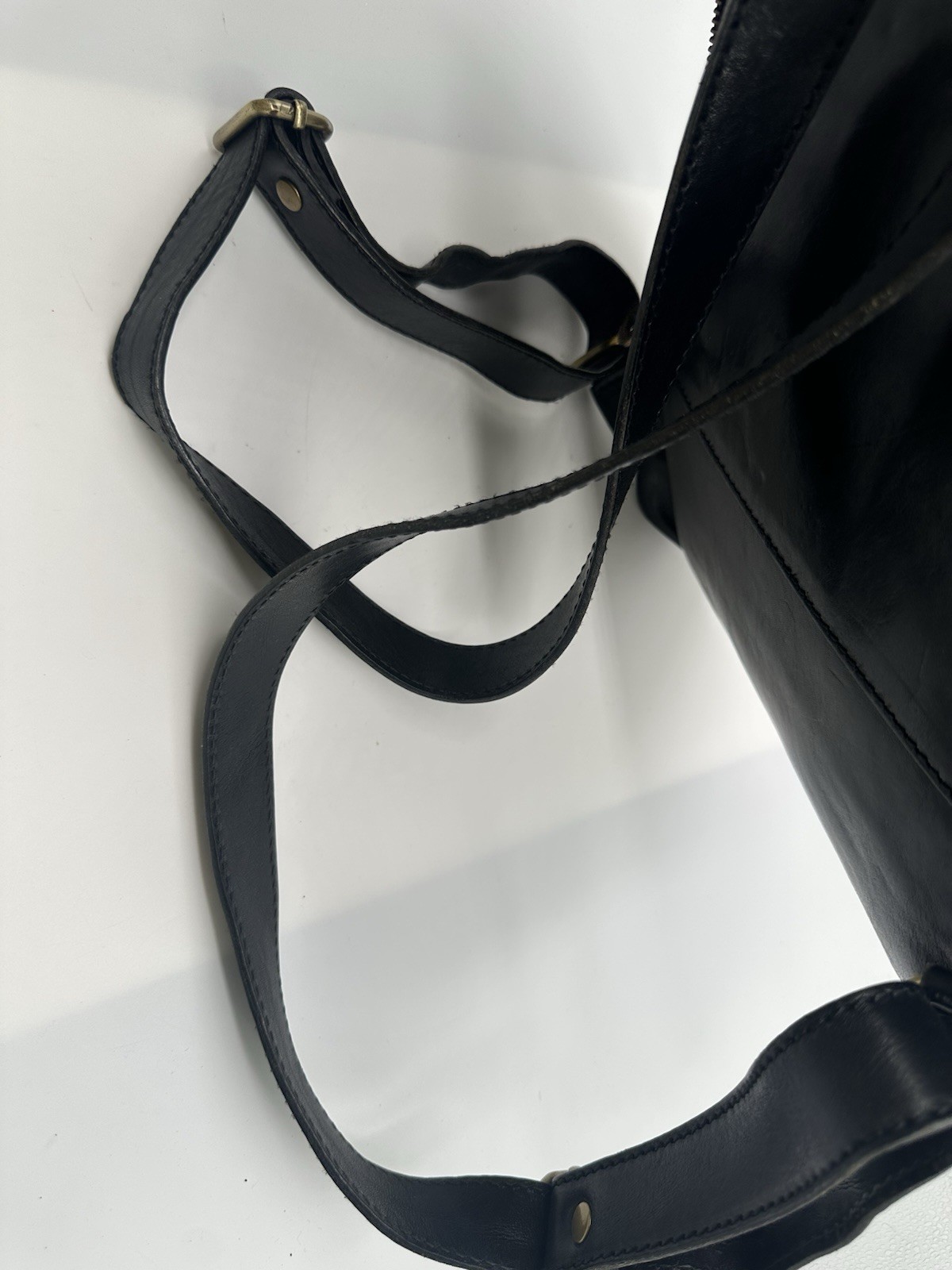 Unbranded Unisex Black Genuine Leather Backpack Made In Italy