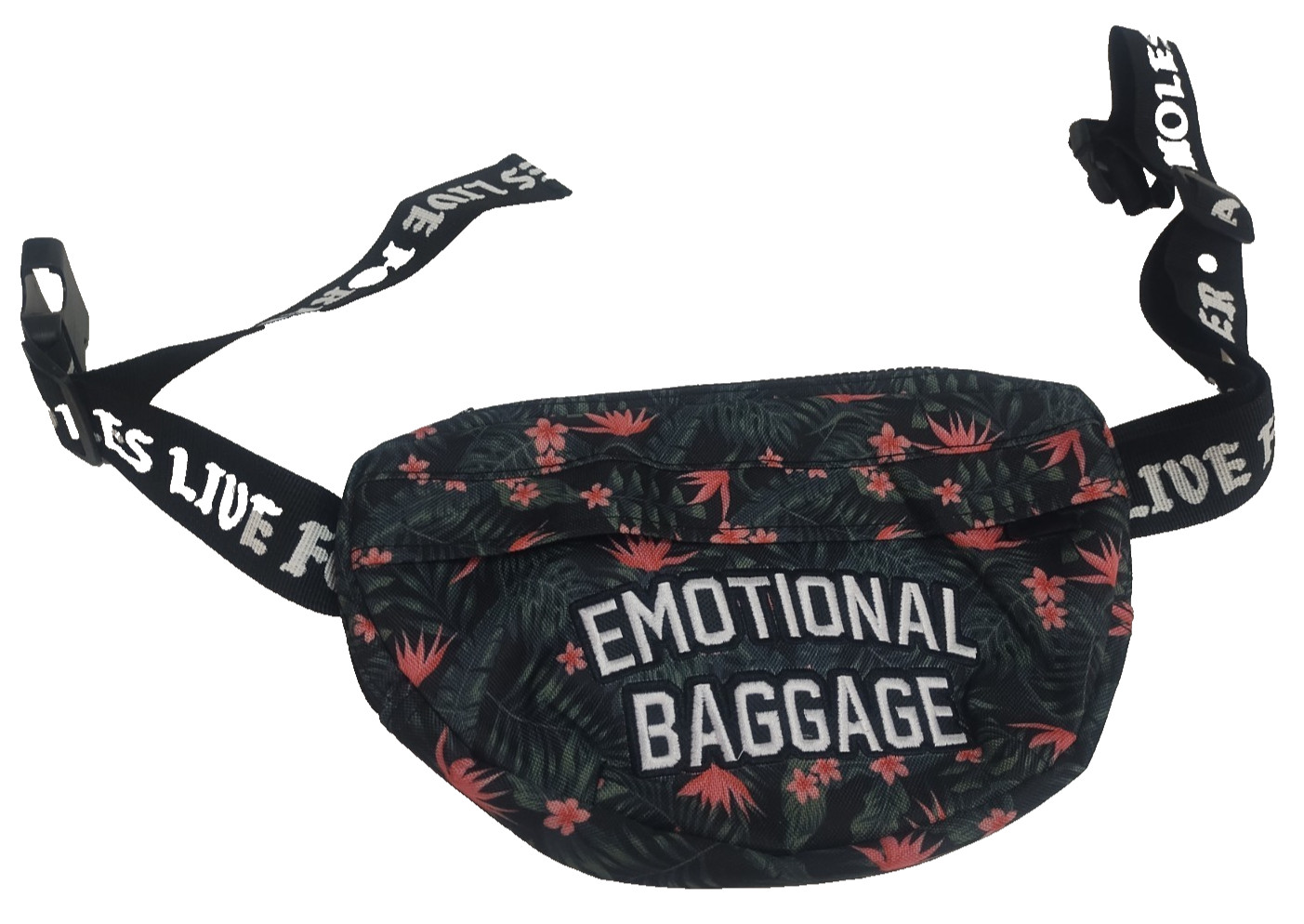 Assholes*s Live Forever Emotional Baggage Tropical Flowers Themed Fanny Pack Bag