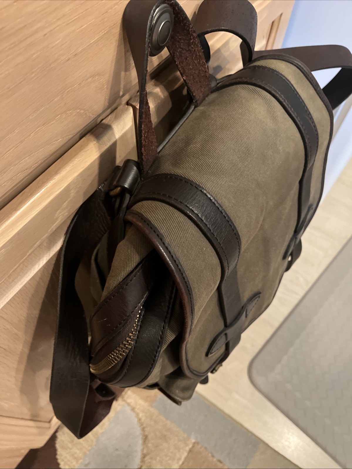 🔥 Filson USA Rucksack Backpack Bag Rugged Twill Otter Green Bridle Leather 262