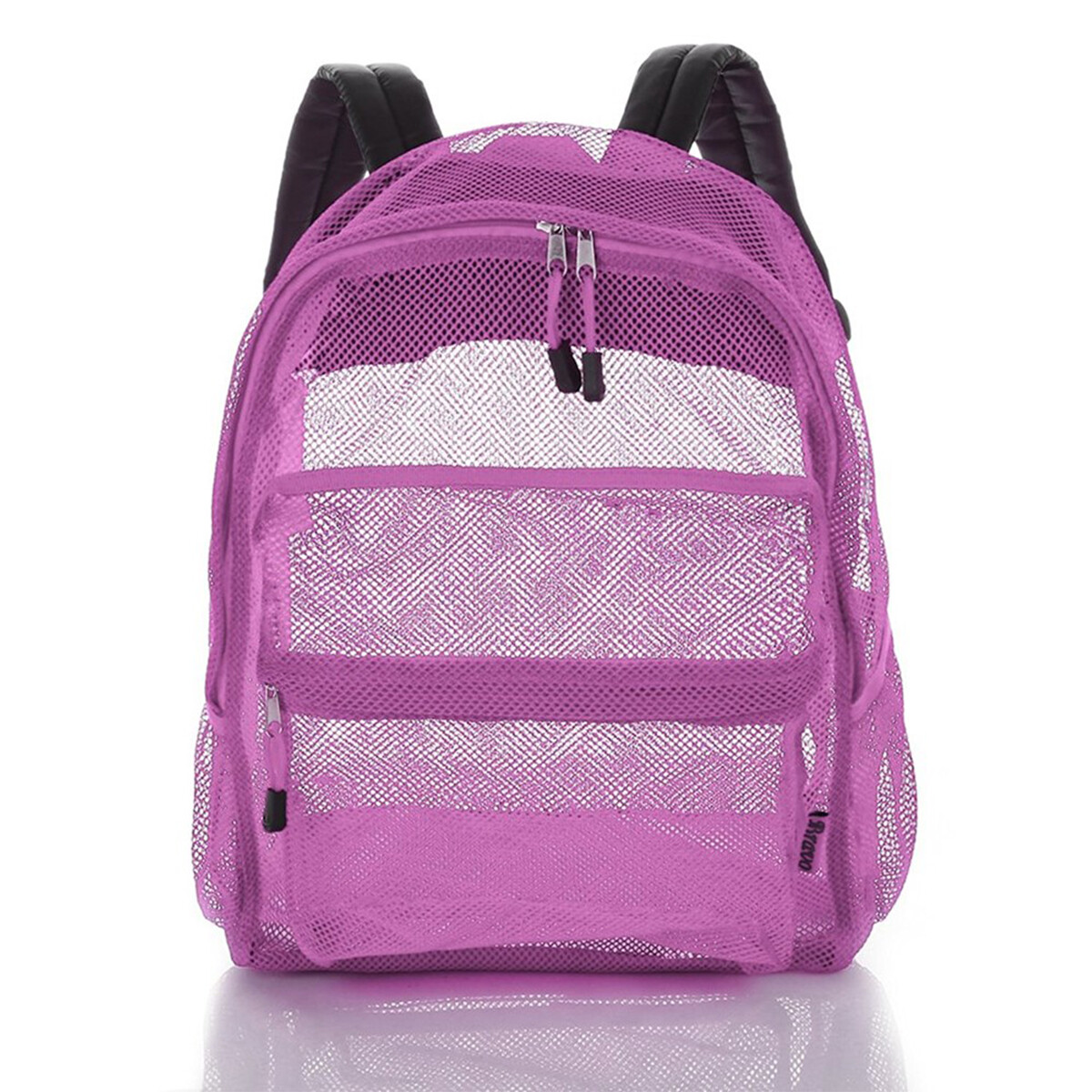 Semi-Transparent Mesh Backpack with Comfort Padded Straps, Black