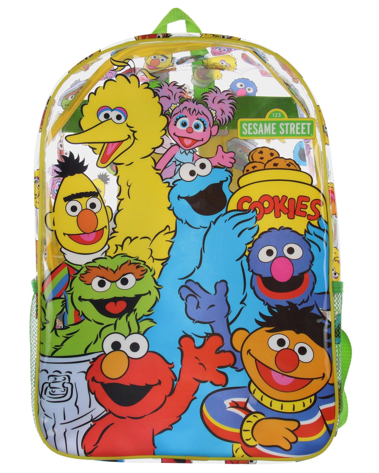 Sesame Street Elmo Big Bird Cookie Monster Clear Travel Backpack For Daily Us…