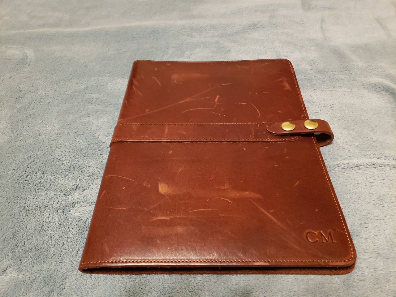 Colonel Littleton Leather No 18 Portfolio Intials CM