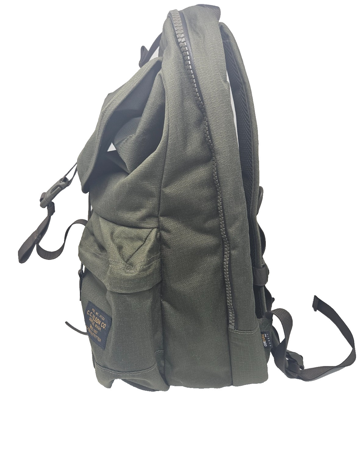 FILSON Ripstop Nylon Backpack Surplus Green Lightweight Padded Straps Hiking