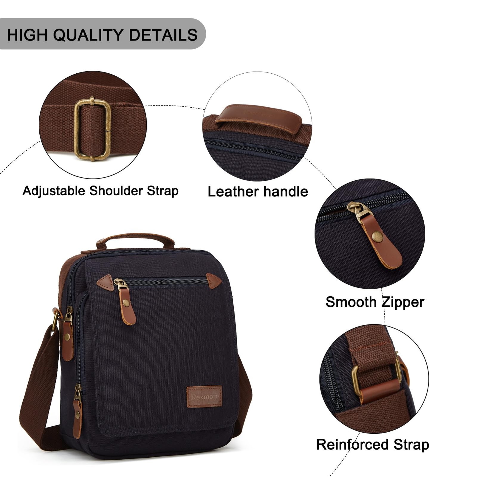 Small Canvas Messenger Bag for Men,Vintage Causal Shoulder Bag Lightweight Cr…