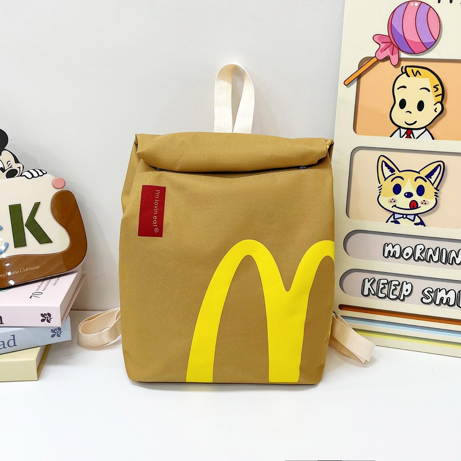 High Quality Travel Backpack Fashion Students Backpack Bag Mcdonald Cartoon Bag