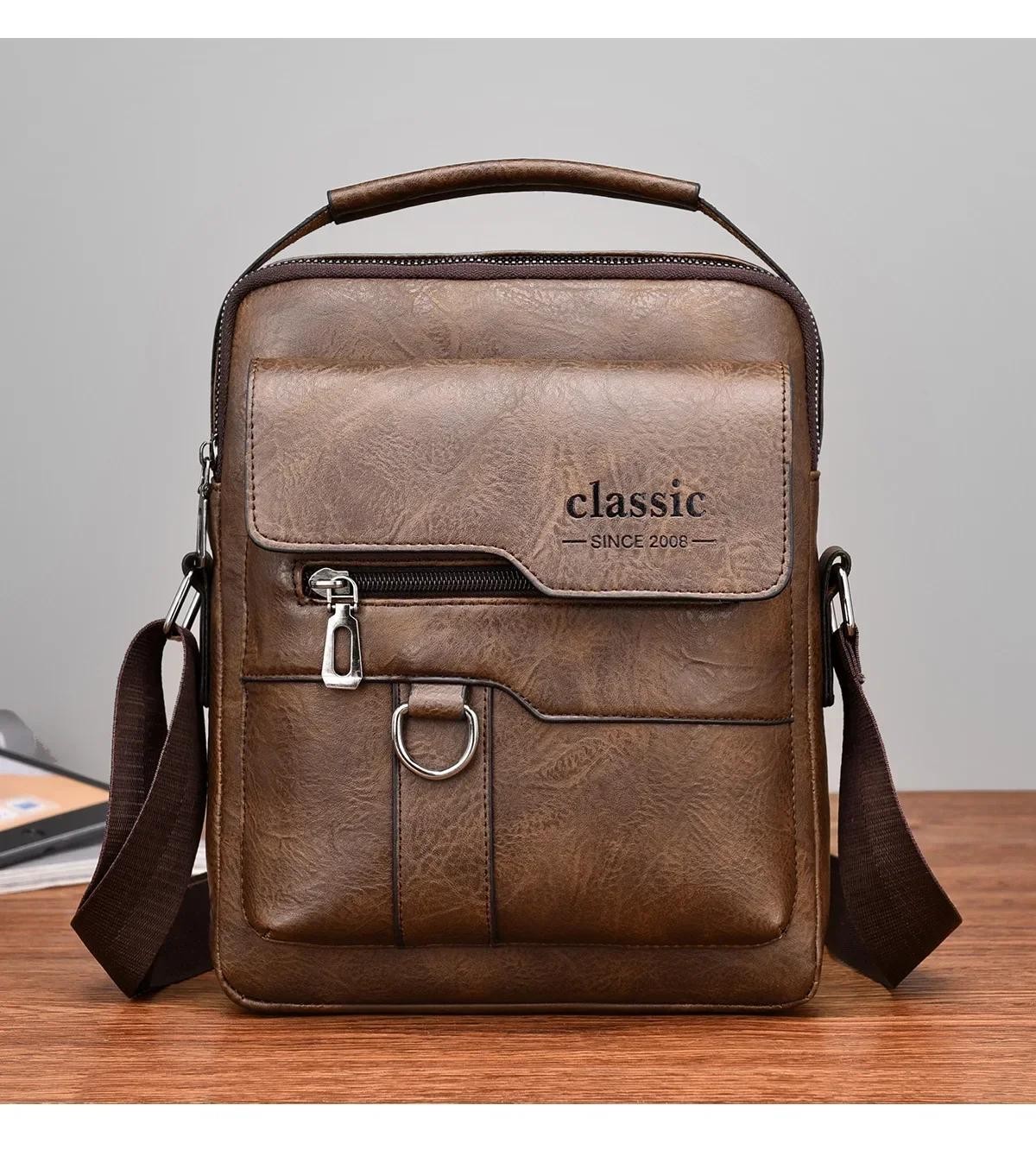 Men Crossbody Bag Men Shoulder Bags Zippers Handbags Large Capacity Artificial L